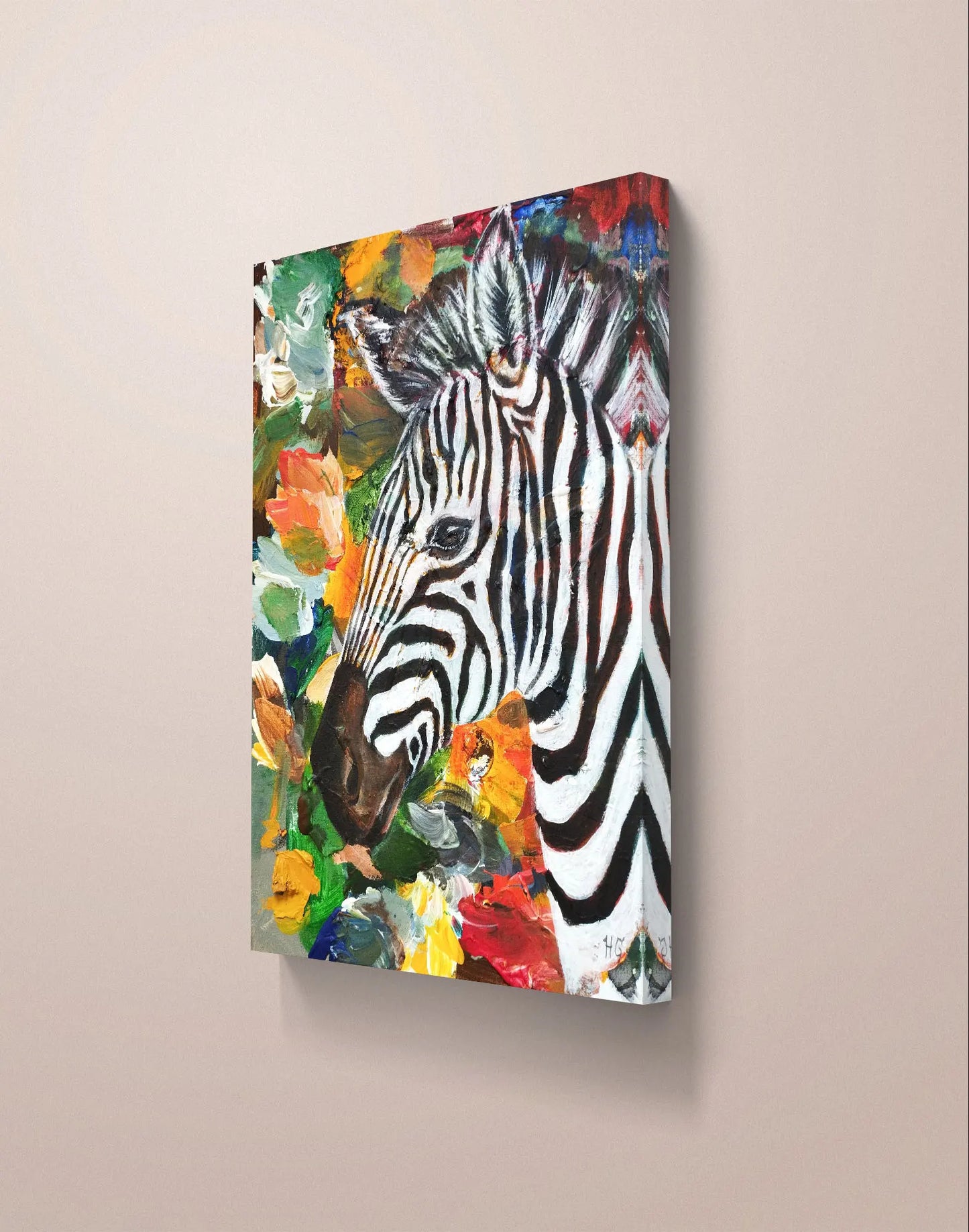Painting Zebra on the Savannah – hand-painted original acrylic painting (30 x 40 cm)