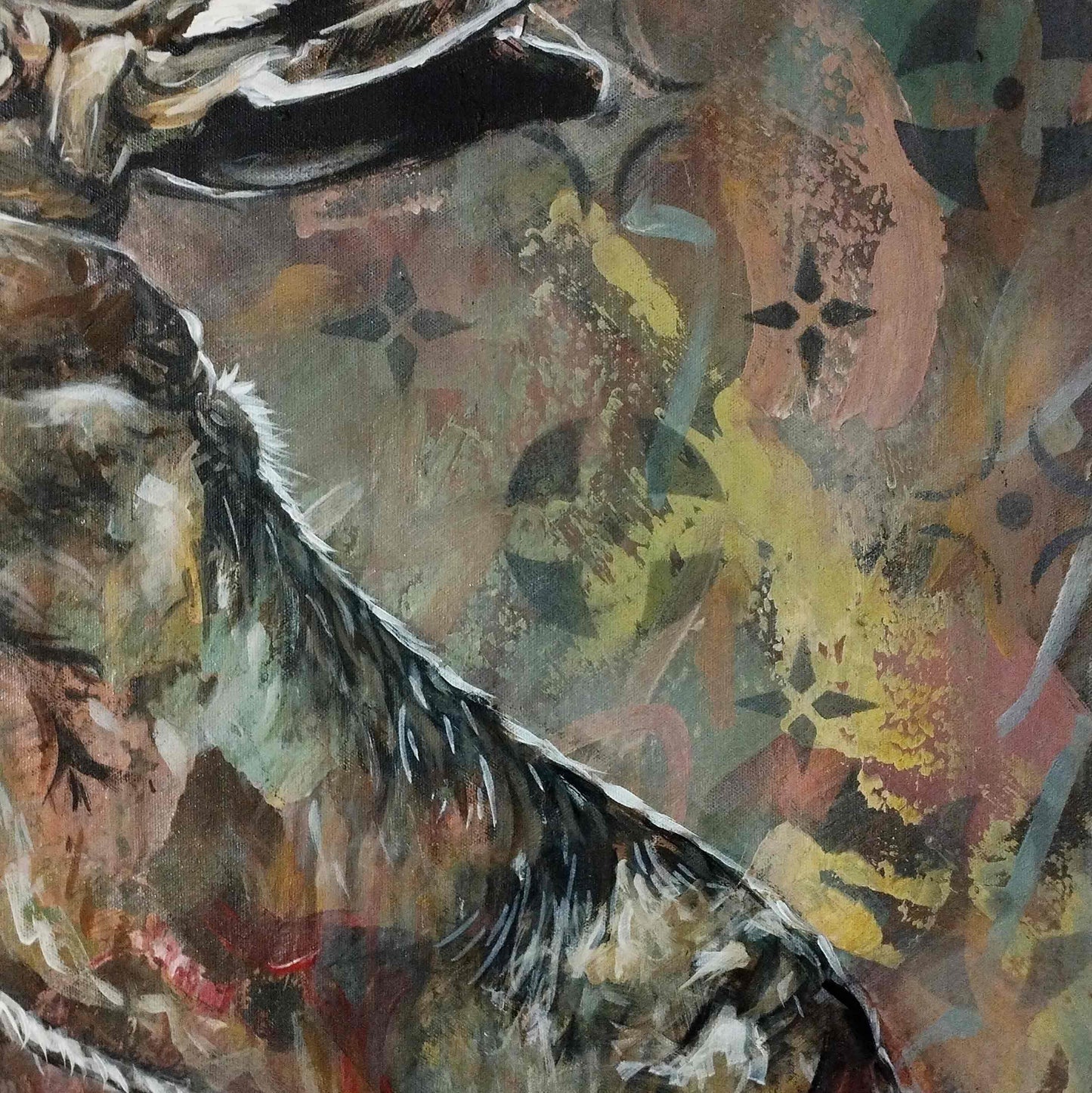 H1Z ART Acrylbild Gemälde zwei Hasen – handgemaltes Original Acrylbild (100 x 80 cm)