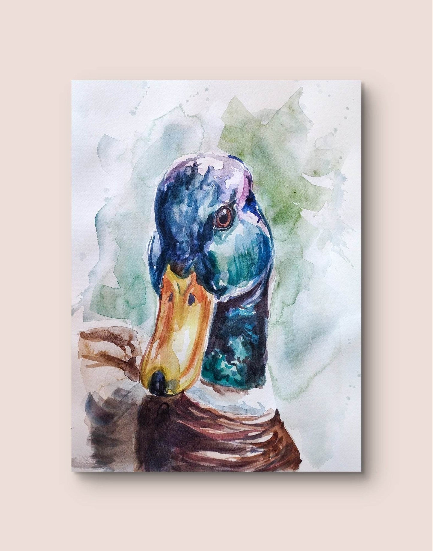 Aquarellbild Ente (30 × 40 cm) - H1Z Art