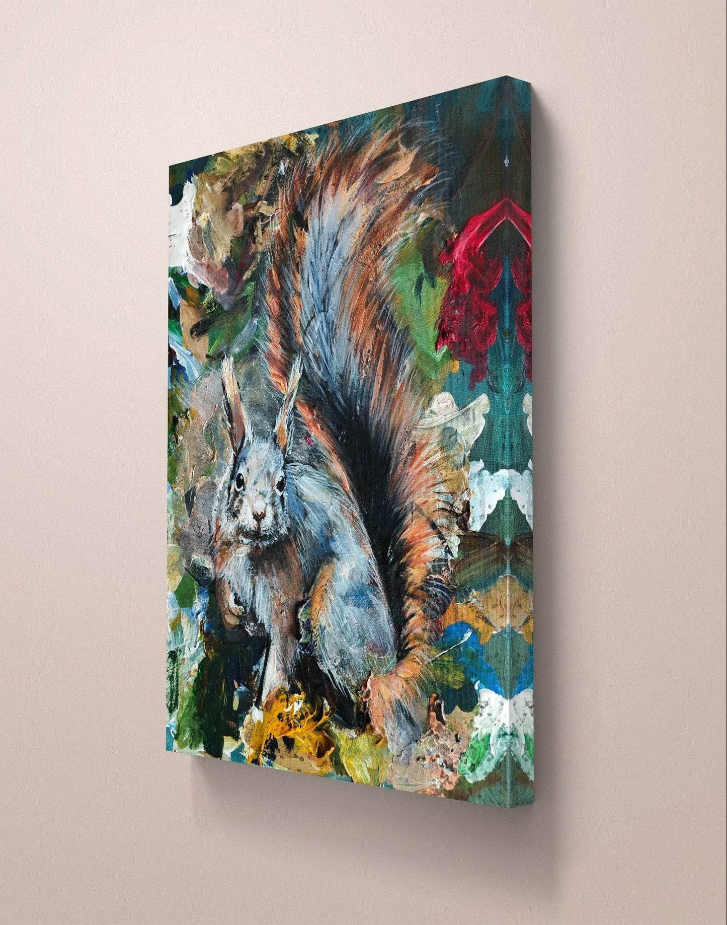 Gemälde Eichhörnchen – handgemaltes Original Acrylbild (30 x 40 cm)