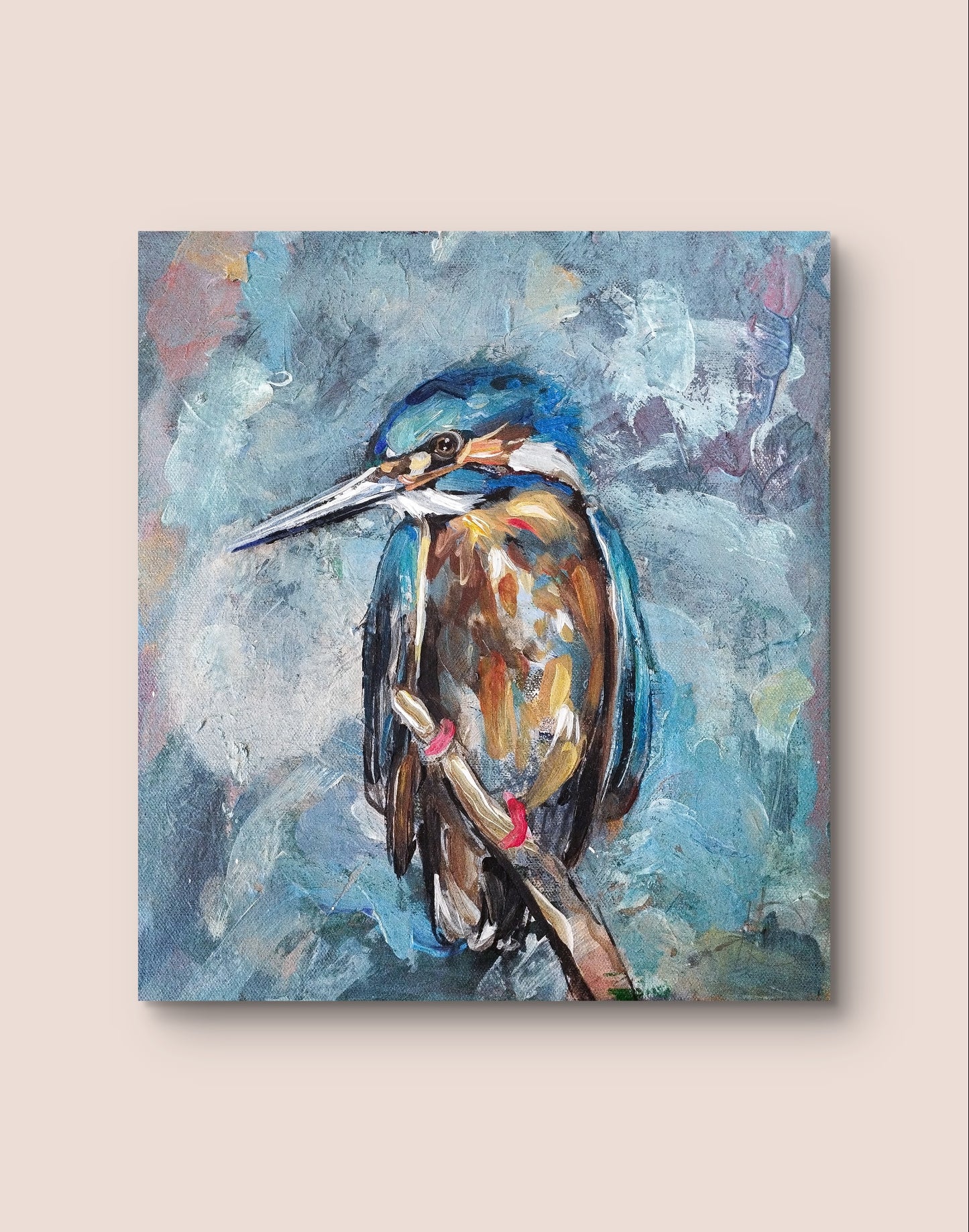 Premium Gemälde "Eisvogel" 30 x 24 cm