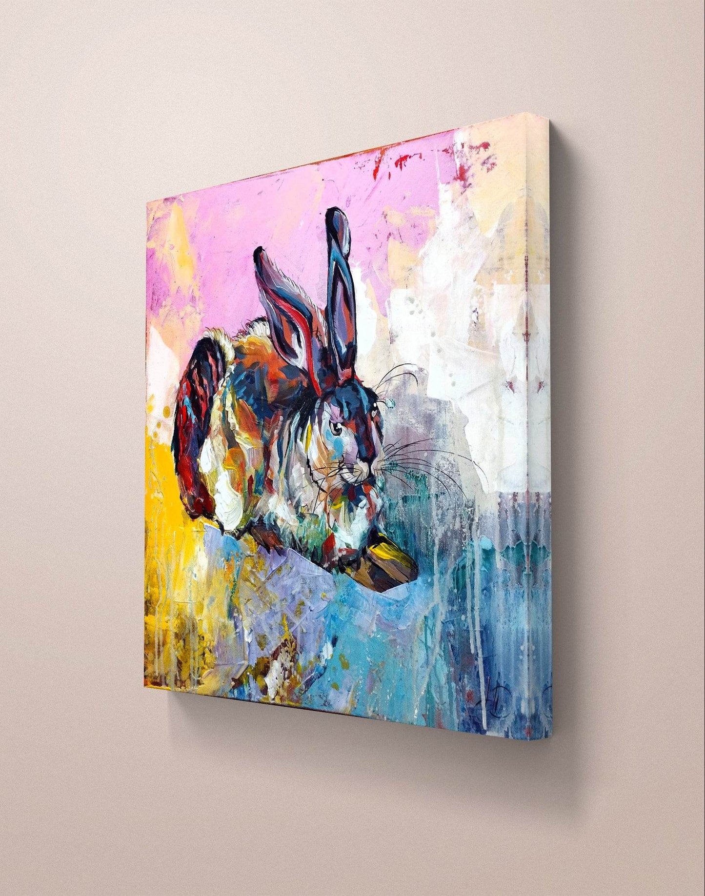 Gemälde Albrecht Dürer Hase – handgemaltes Original Acrylbild (50 x 50 cm)