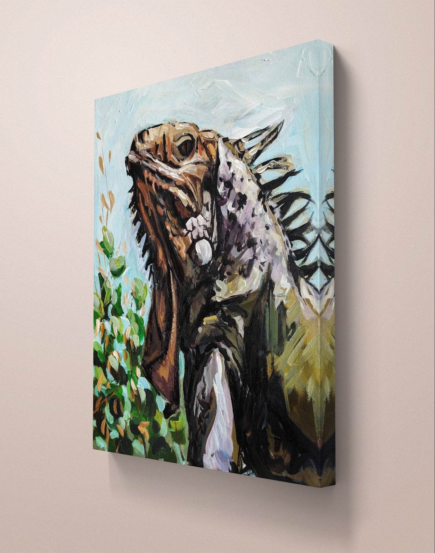 Gemälde Leguan – handgemaltes Original Acrylbild (40 x 50 cm)