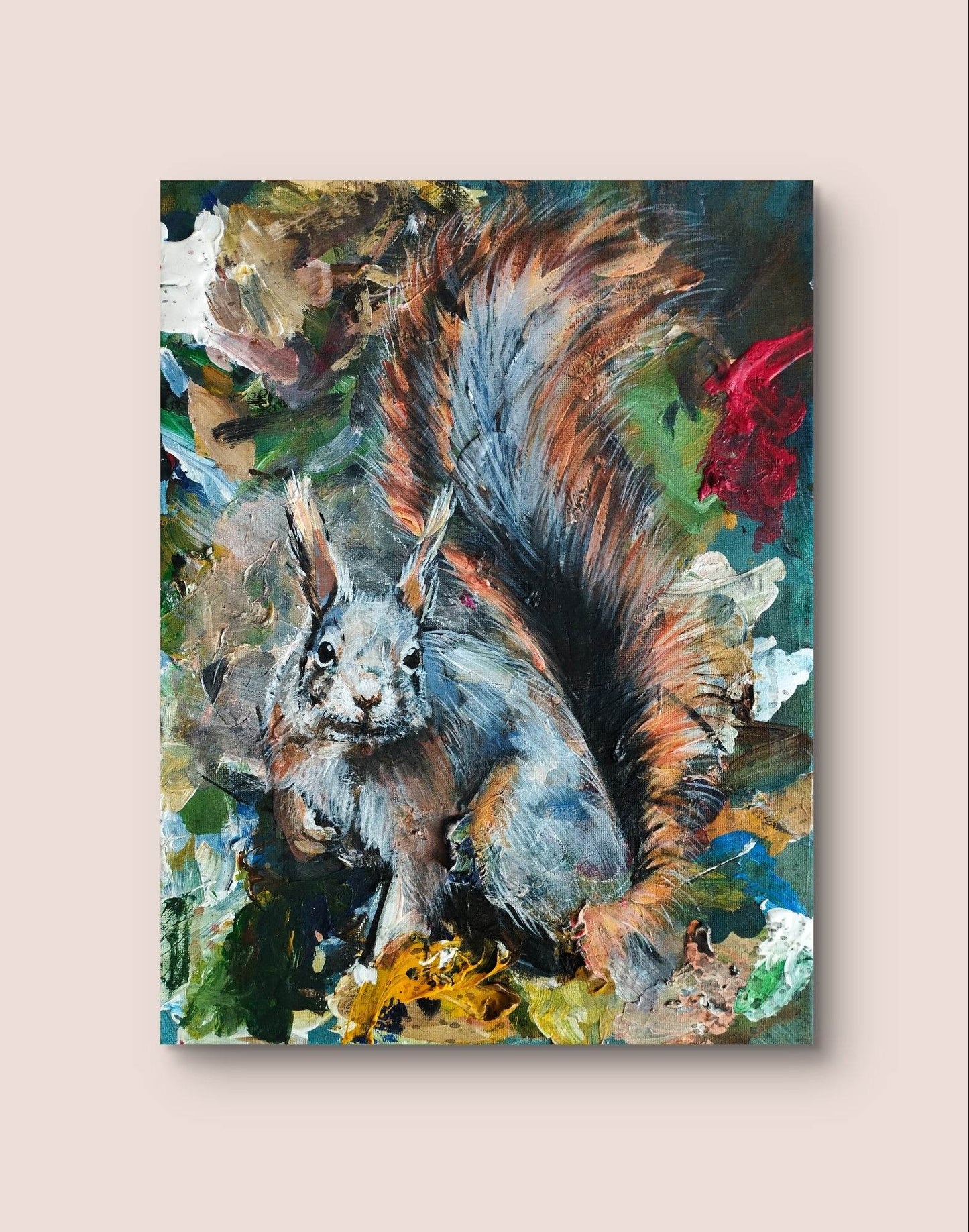 Gemälde Eichhörnchen – handgemaltes Original Acrylbild (30 x 40 cm)