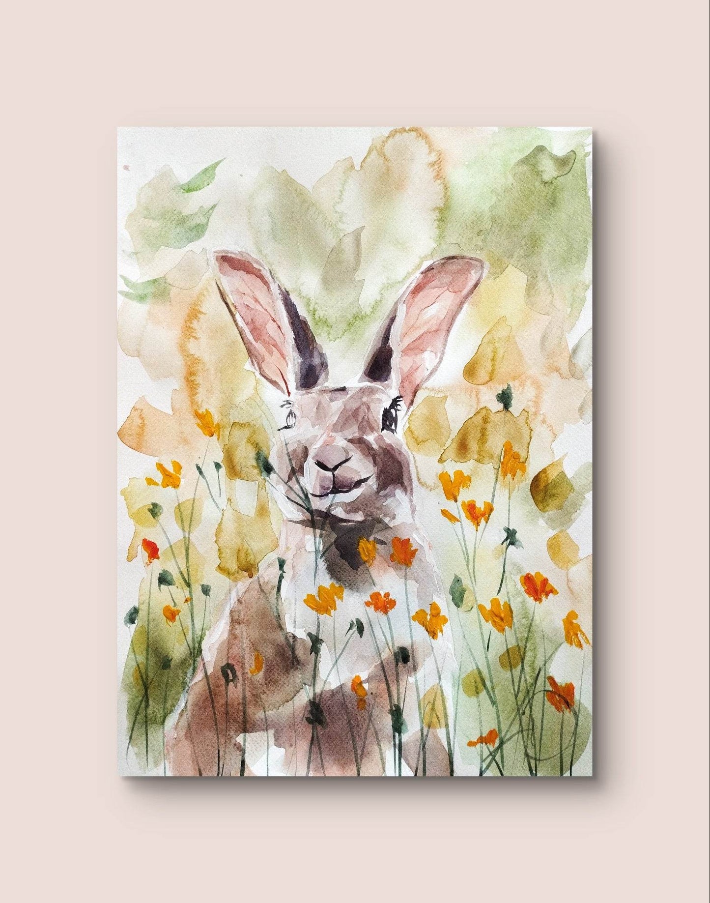 Aquarellbild Feldhase (30 × 40 cm)
