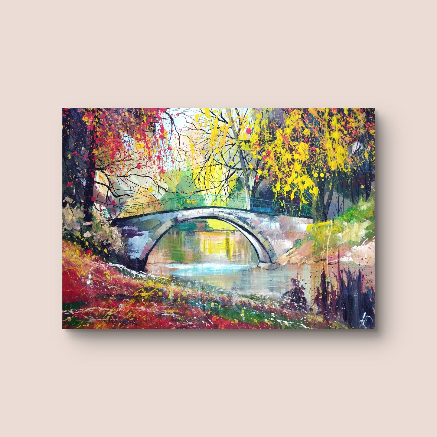 Gemälde "Brücke ins Morgenlicht" 100 x 70 cm - Heinz