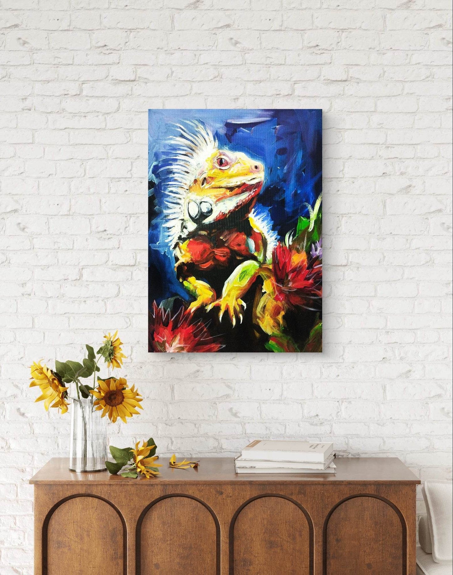 Gemälde Leguan – handgemaltes Original Acrylbild (50 x 70 cm)