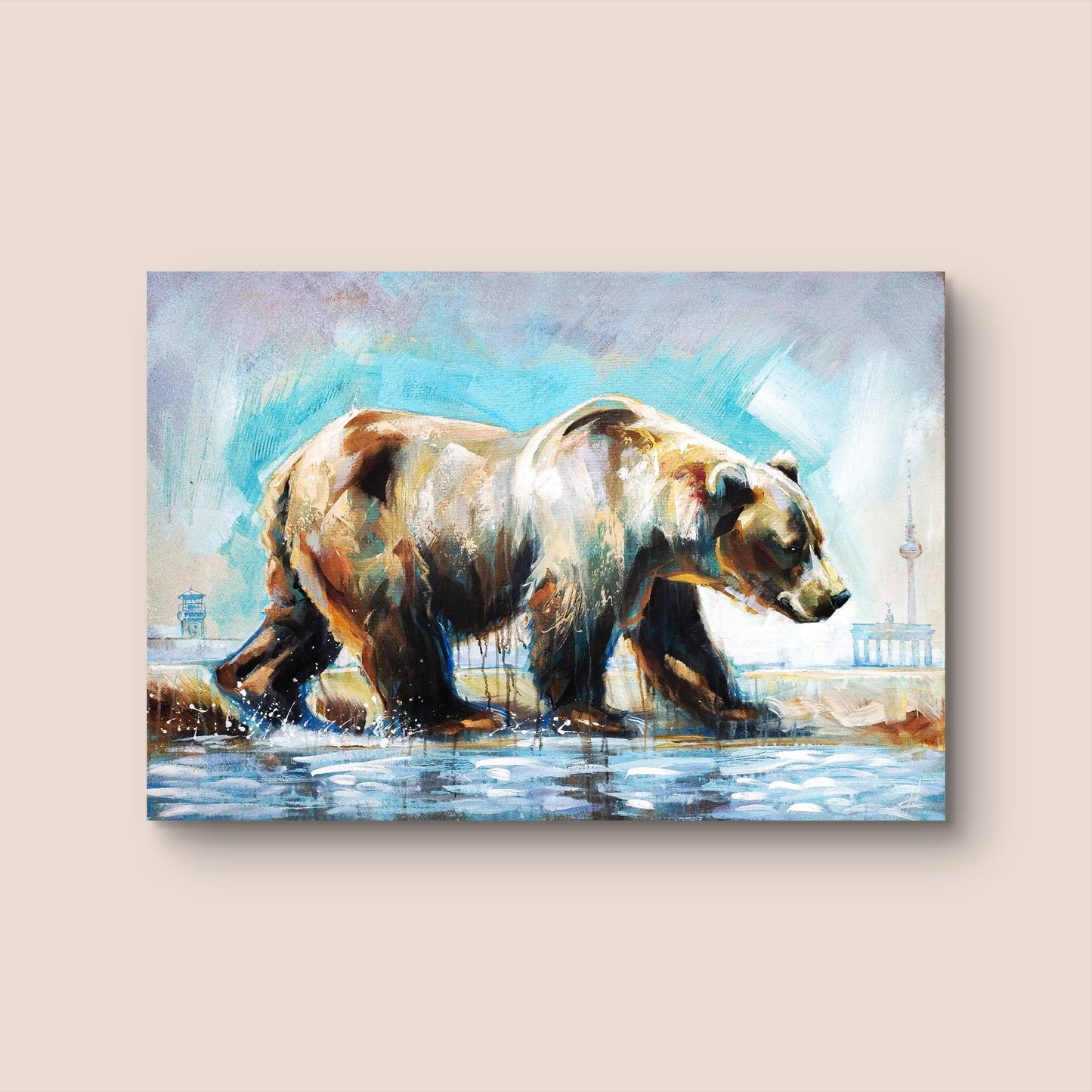 Heinz Acrylbild Acrylgemälde auf Leinwand - „Berliner Trott“ 78,5 × 115 cm