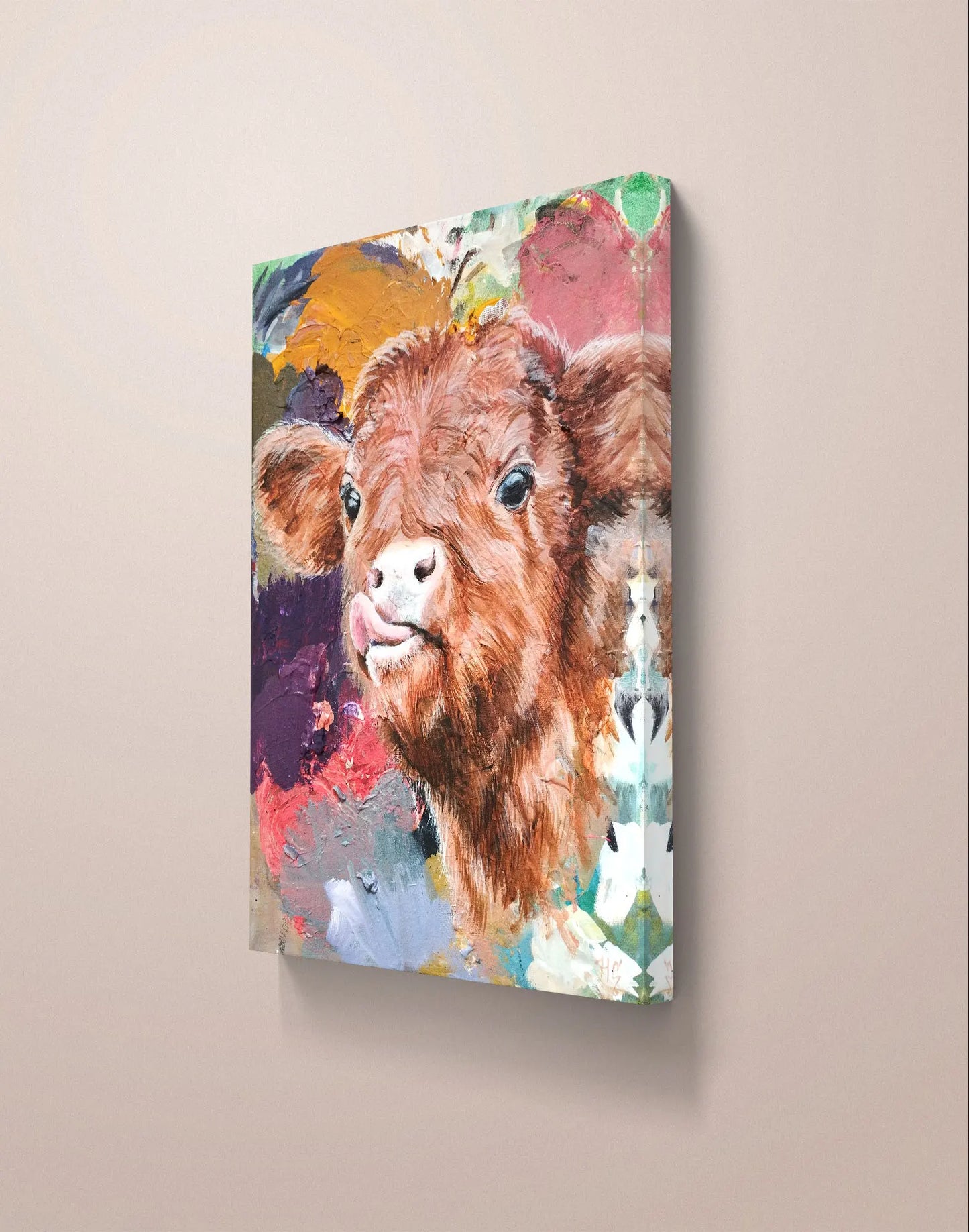 Painting Calf – hand-painted original acrylic painting (30 x 40 cm)