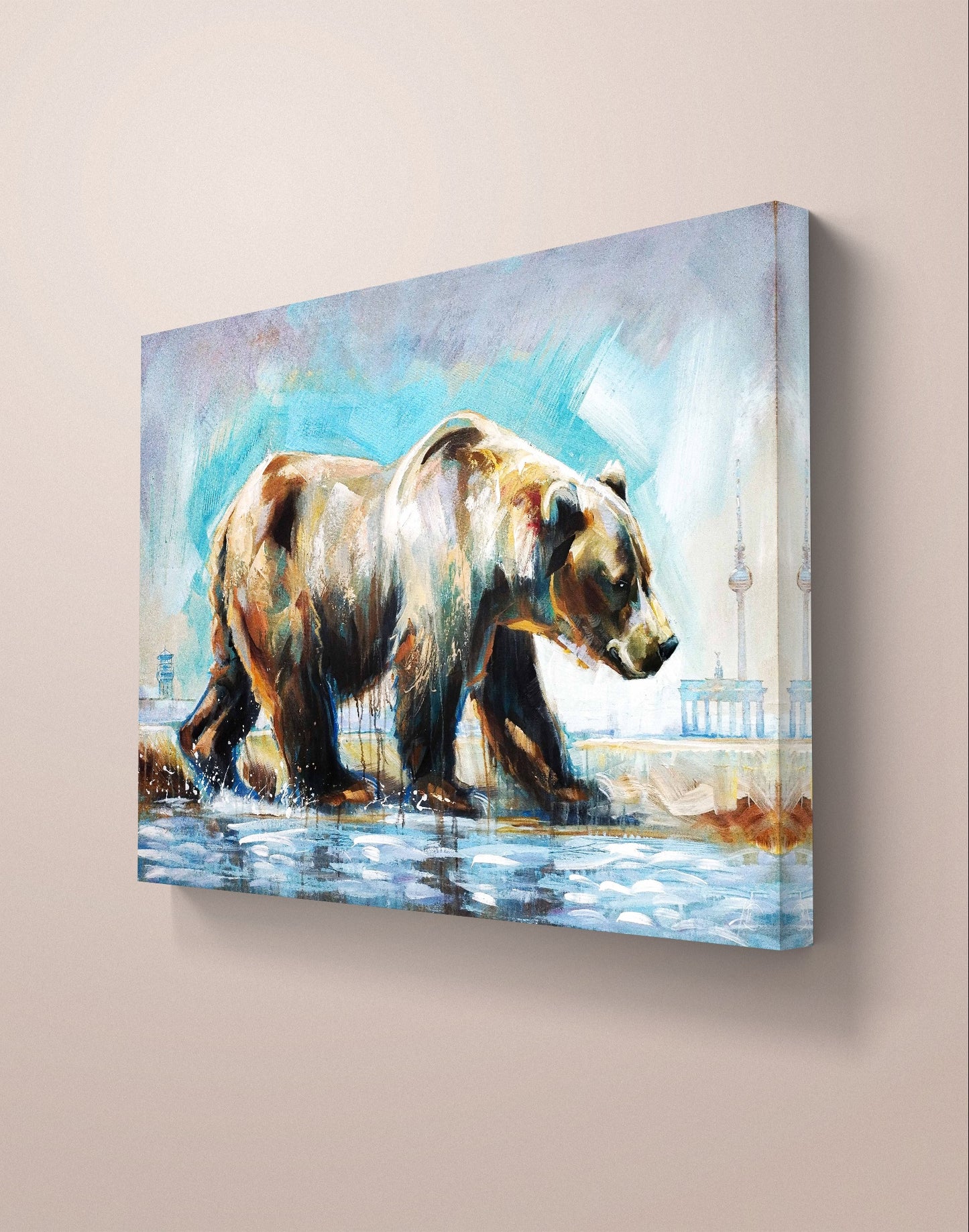 Heinz Acrylbild Acrylgemälde auf Leinwand - „Berliner Trott“ 78,5 × 115 cm