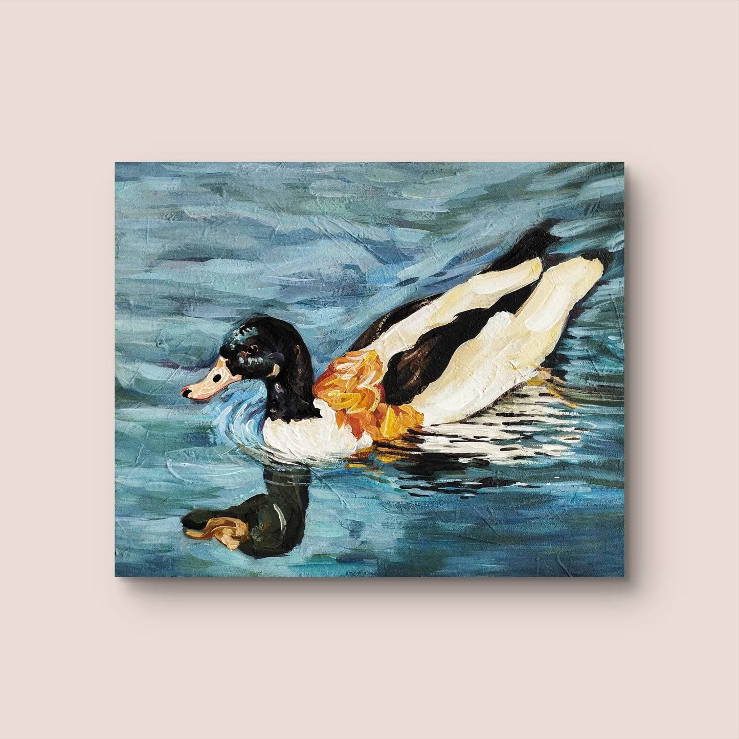 Gemälde Feuerente – handgemaltes Original Acrylbild (40 x 50 cm)