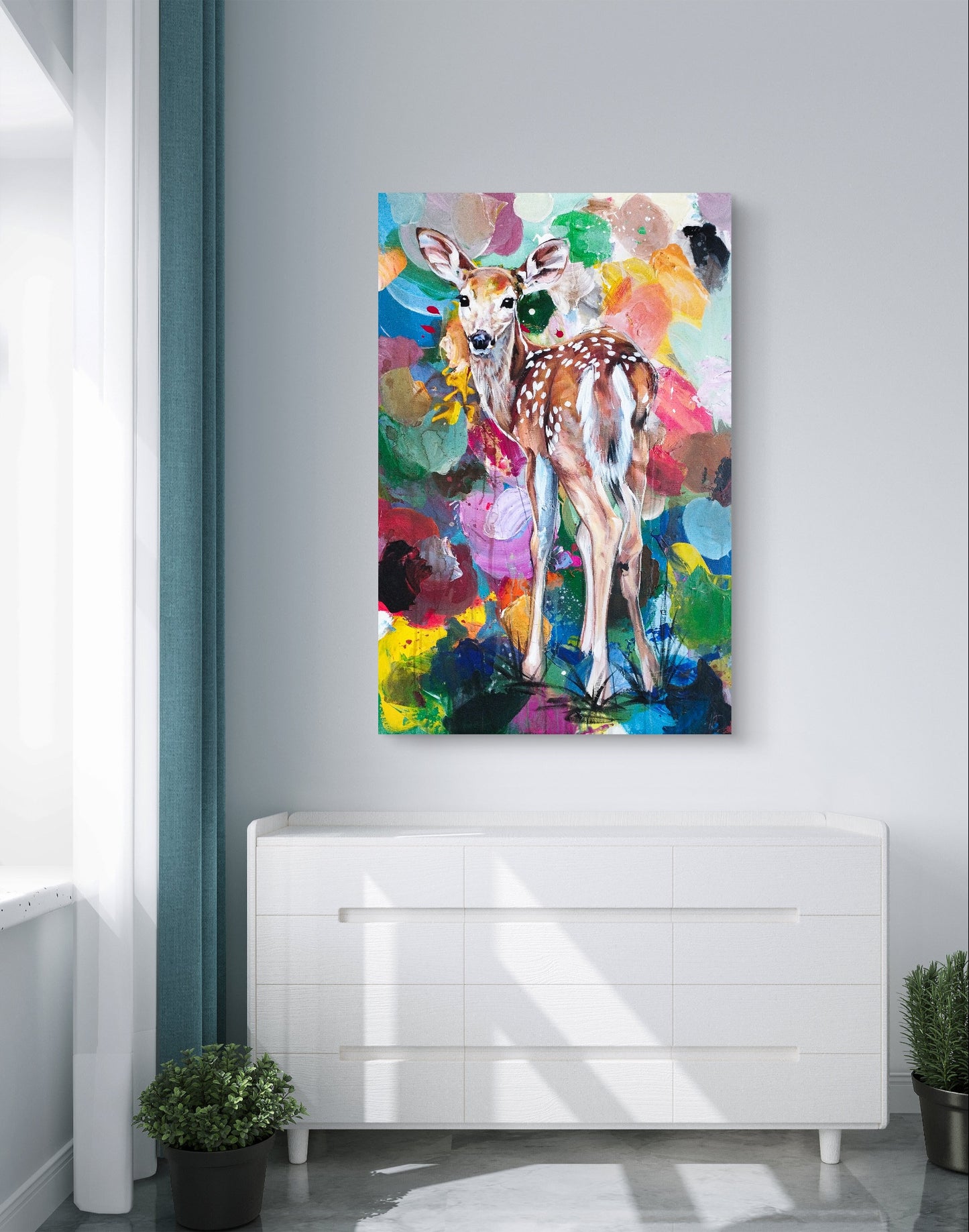 Heinz Acrylbild Acrylgemälde auf Leinwand - „Zwischen den Farben“ 116 x 74 cm