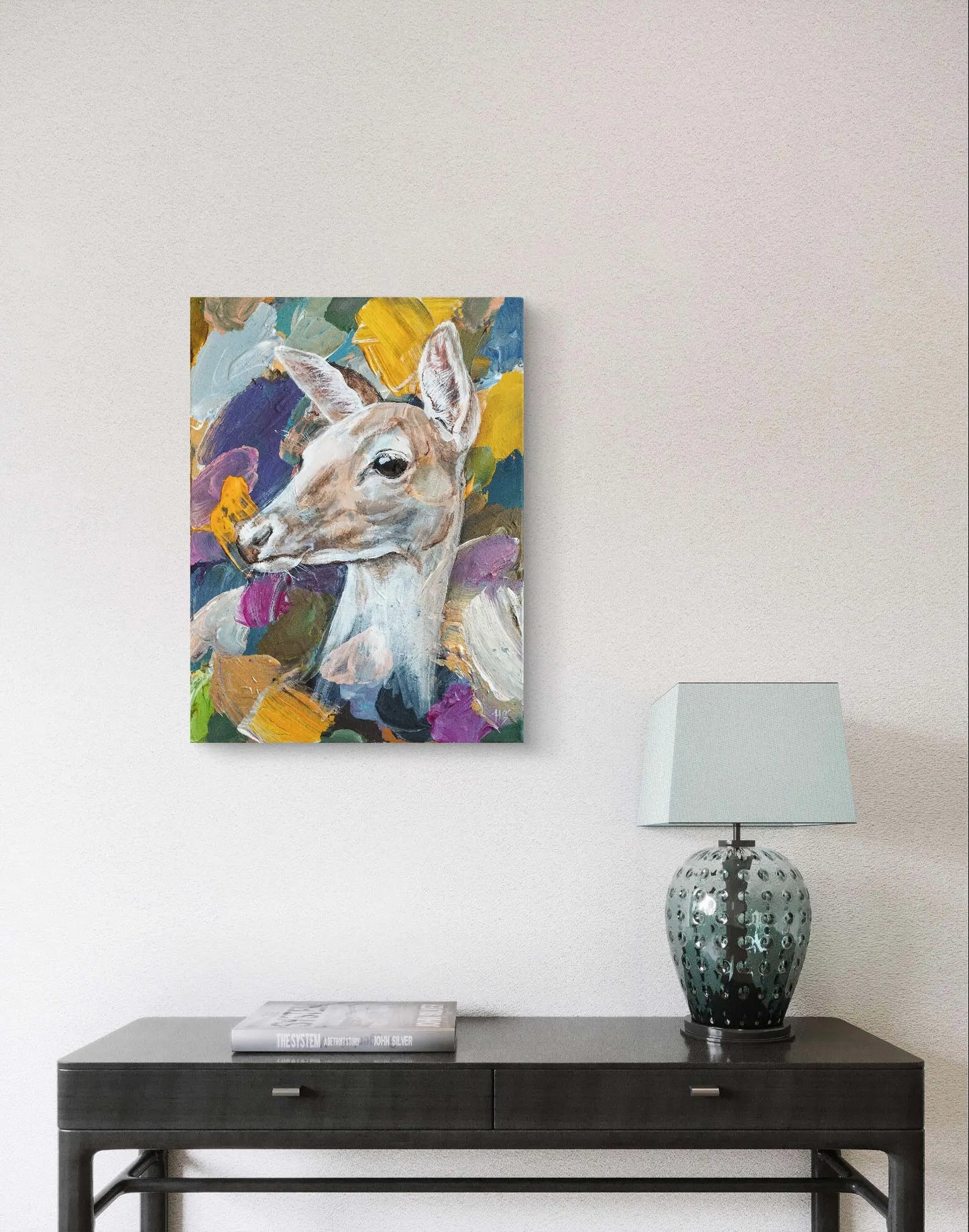 Painting Gentle Deer – hand-painted original acrylic painting (30 x 40 cm)