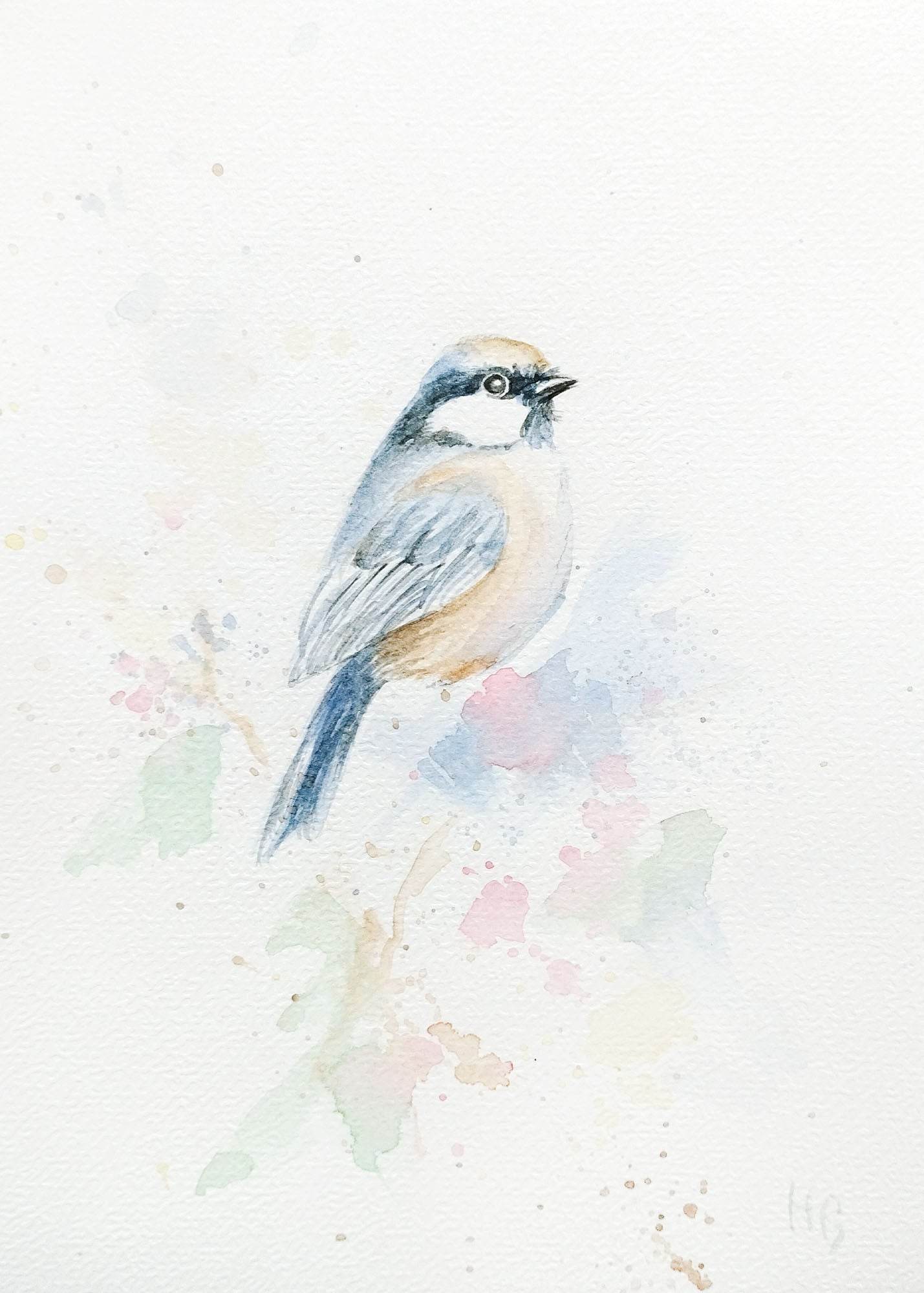 Postkarte „Blaumeise“ – Handgemalt