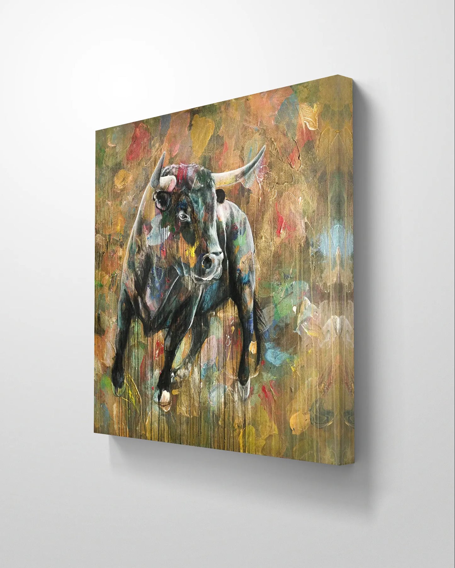 Painting Strong Bull – hand-painted original acrylic painting (140 x 145 cm)
