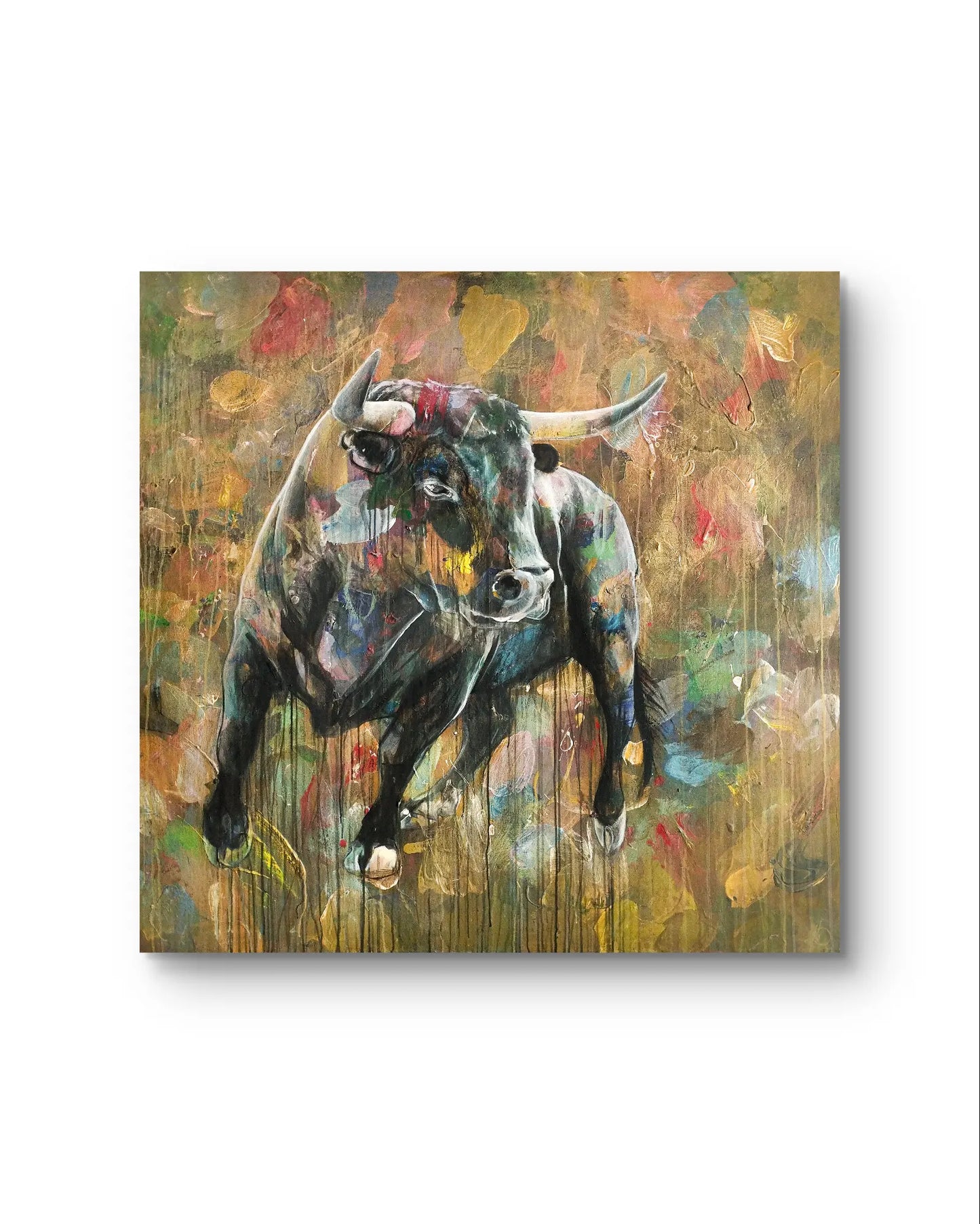 Painting Strong Bull – hand-painted original acrylic painting (140 x 145 cm)