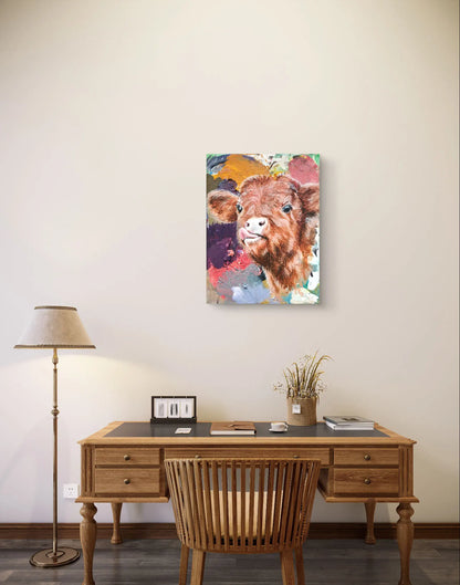 Painting Calf – hand-painted original acrylic painting (30 x 40 cm)