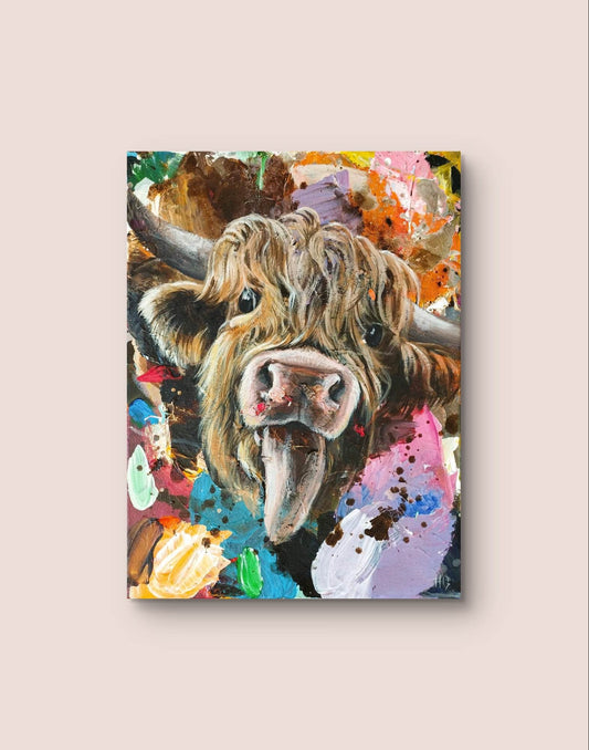 Wandbild Kuh Acryl auf Leinwand (30 x 40 cm) - H1Z Art – Zeitgenössische Kunst aus Leipzig