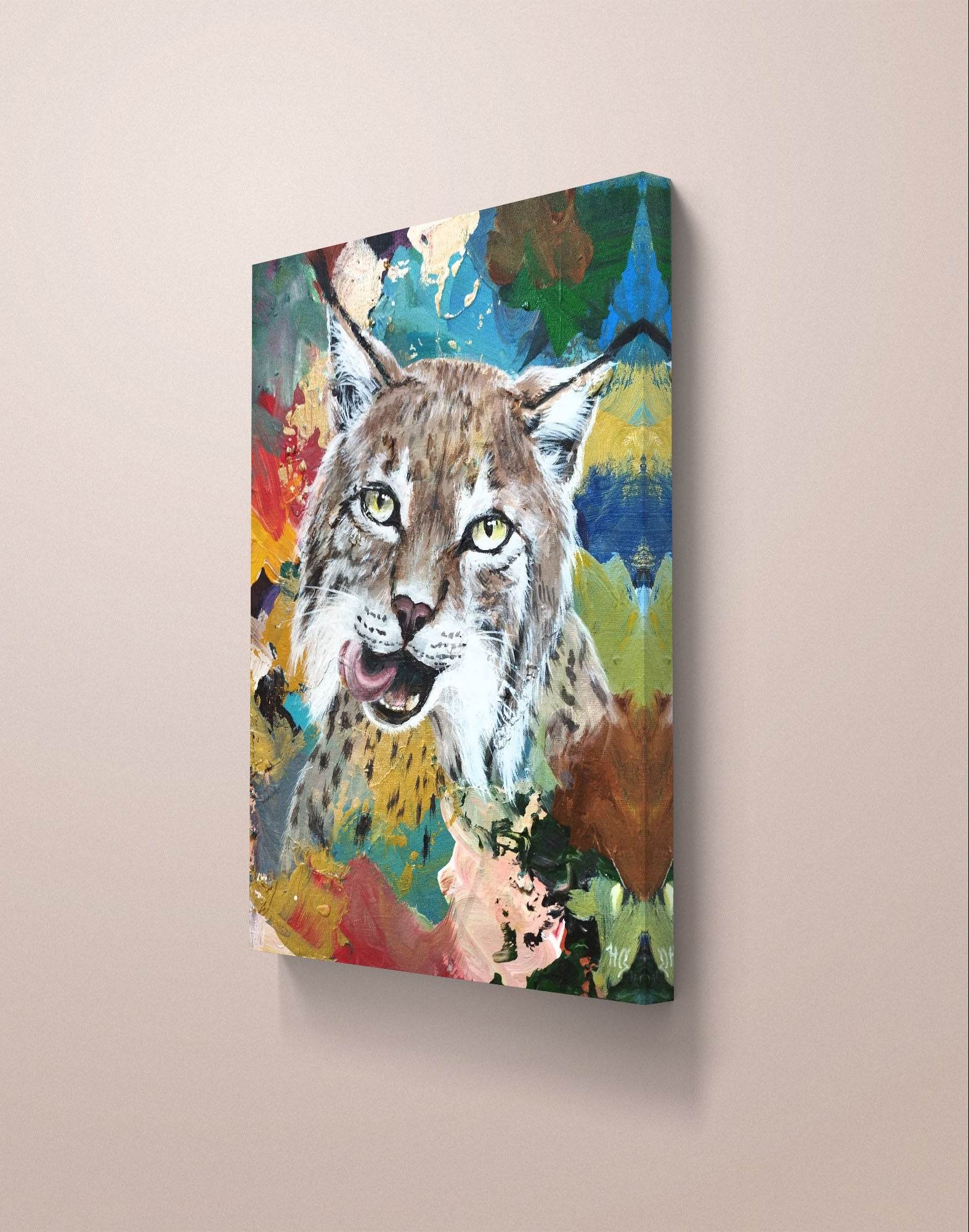 Gemälde Fuchs lila – handgemaltes Original Acrylbild (30 x 40 cm) - H1Z Art