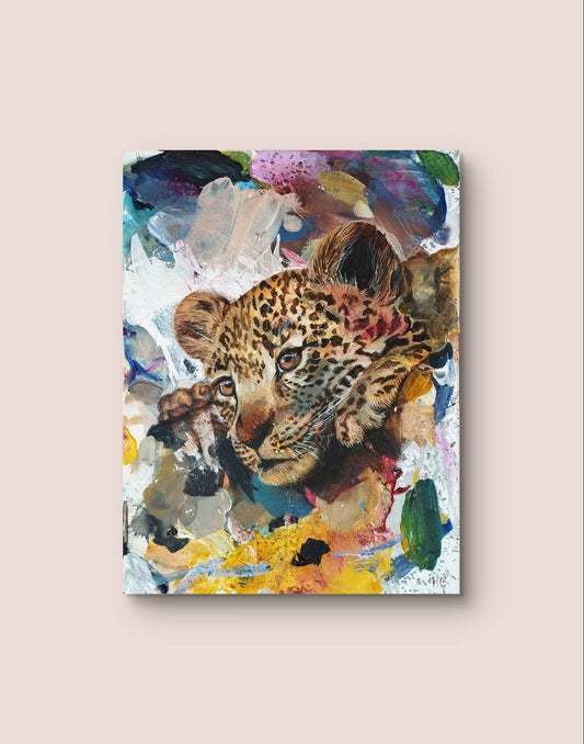 Wandbild Leopard Acryl auf Leinwand (30 x 40 cm) - H1Z Art – Zeitgenössische Kunst aus Leipzig