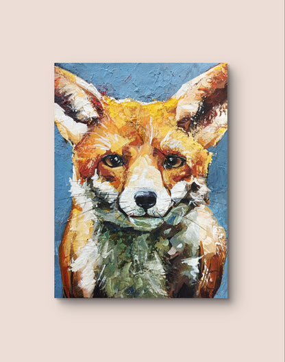 Heinz Acrylbild Acrylgemälde auf Leinwand - „Fuchsblick – geheimnisvoll & wachsam“ 30 x 40 cm