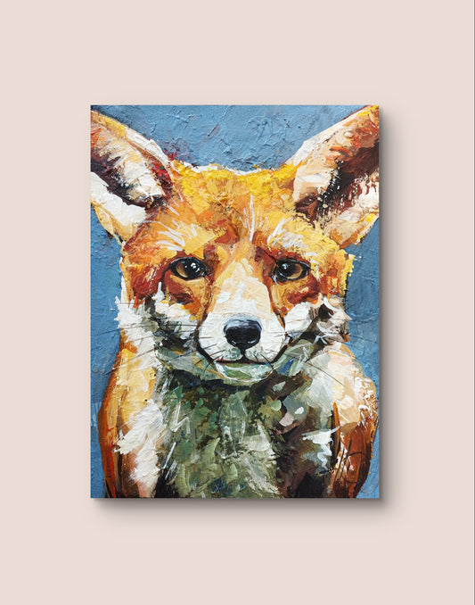 Heinz Acrylbild Acrylgemälde auf Leinwand - „Fuchsblick – geheimnisvoll & wachsam“ 30 x 40 cm
