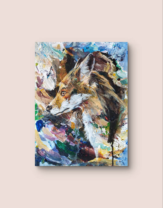 Wandbild Fuchs Acryl auf Leinwand (30 x 40 cm) - H1Z Art – Zeitgenössische Kunst aus Leipzig