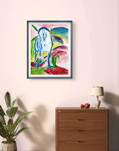 Aquarellbild Der Blaue Reiter von Franz Marc (30 × 40 cm)