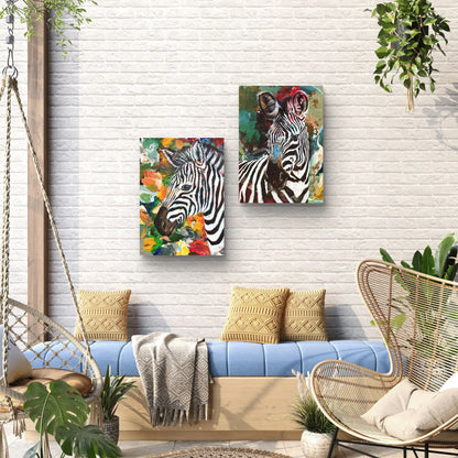 Painting Zebra on the Savannah – hand-painted original acrylic painting (30 x 40 cm)