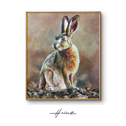 Painting 'Gaze of the Hare' 50 x 60 cm