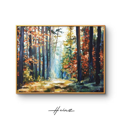 Premium Gemälde 'Herbstwald' 30 x 40 cm - Heinz