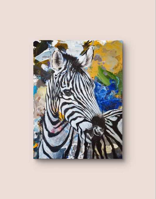 Wandbild Zebra Acryl auf Leinwand (30 x 40 cm) - H1Z Art – Zeitgenössische Kunst aus Leipzig