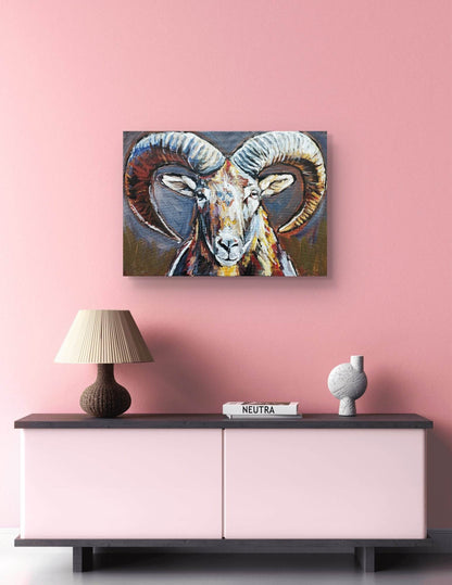Gemälde Steinbock – handgemaltes Original Acrylbild (50 x 70 cm)