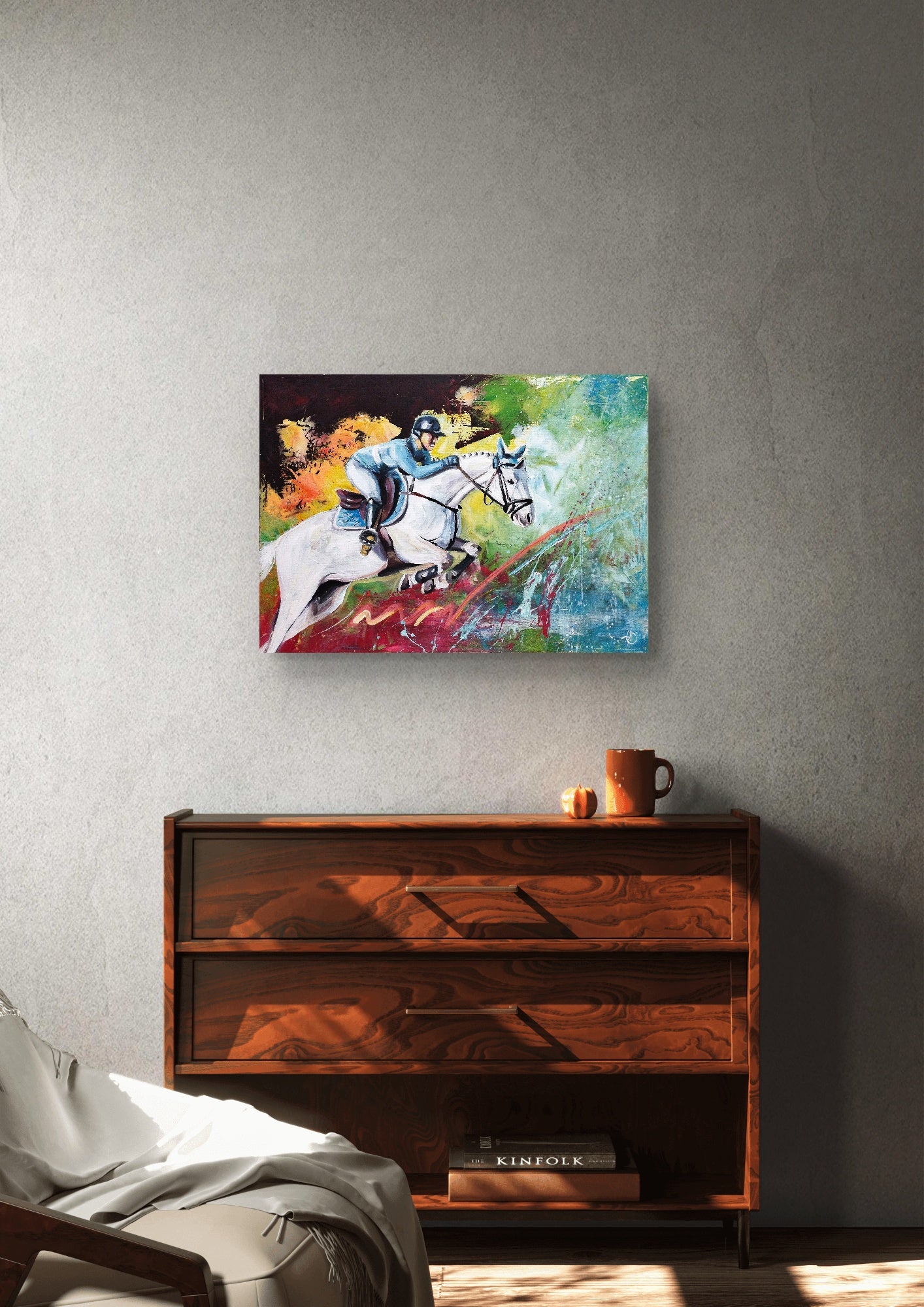 Heinz Acrylbild Acrylgemälde auf Leinwand - „Galopp der Farben“ 50 x 70 cm