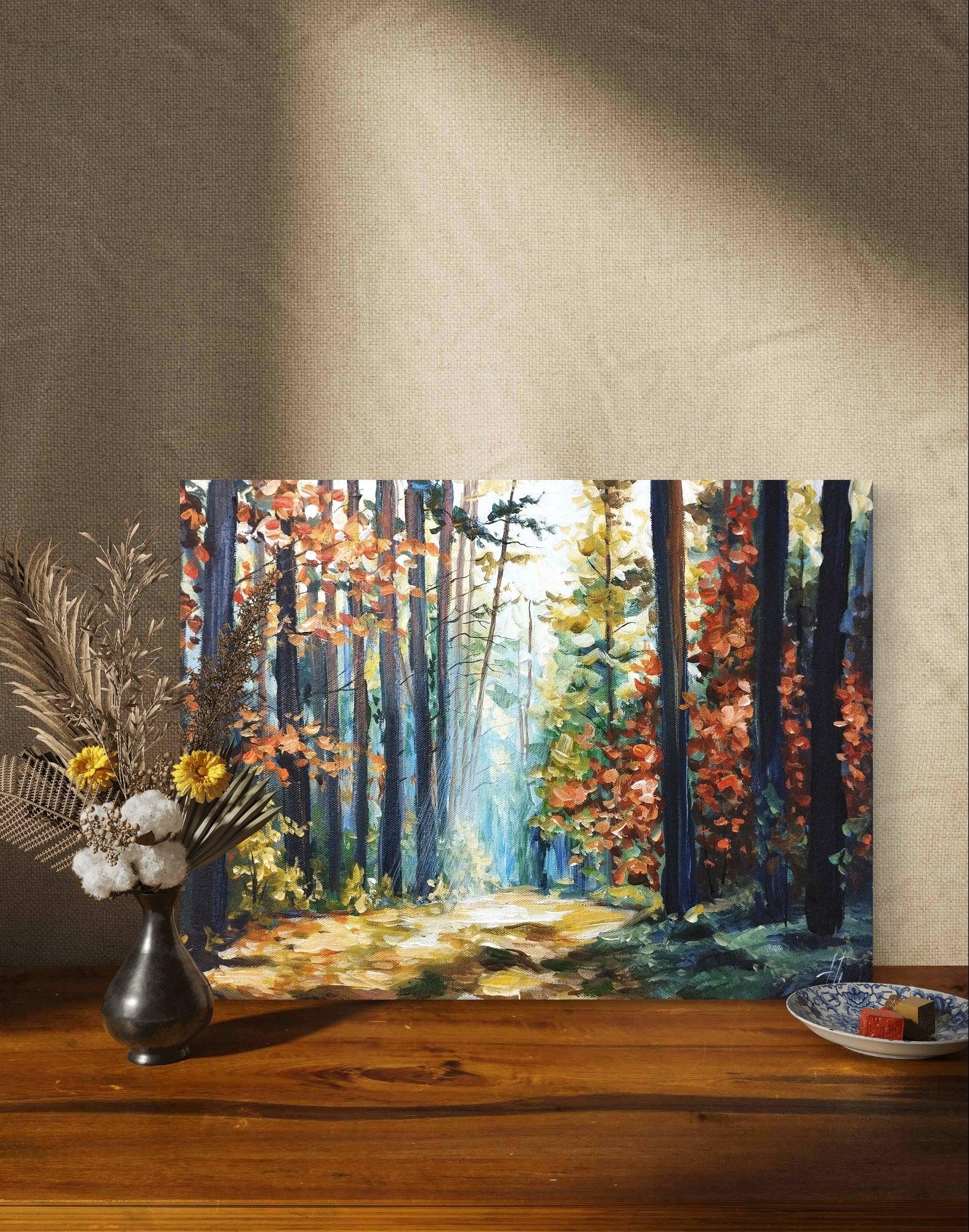 Premium Gemälde 'Herbstwald' 30 x 40 cm - Heinz