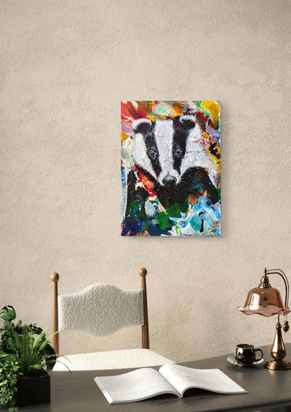 Gemälde Dachs – handgemaltes Original Acrylbild (30 x 40 cm)