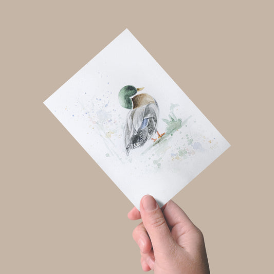 Heinz Grußkarte Handgemalte Grußkarte – „Ente" (Aquarell, DIN A5)