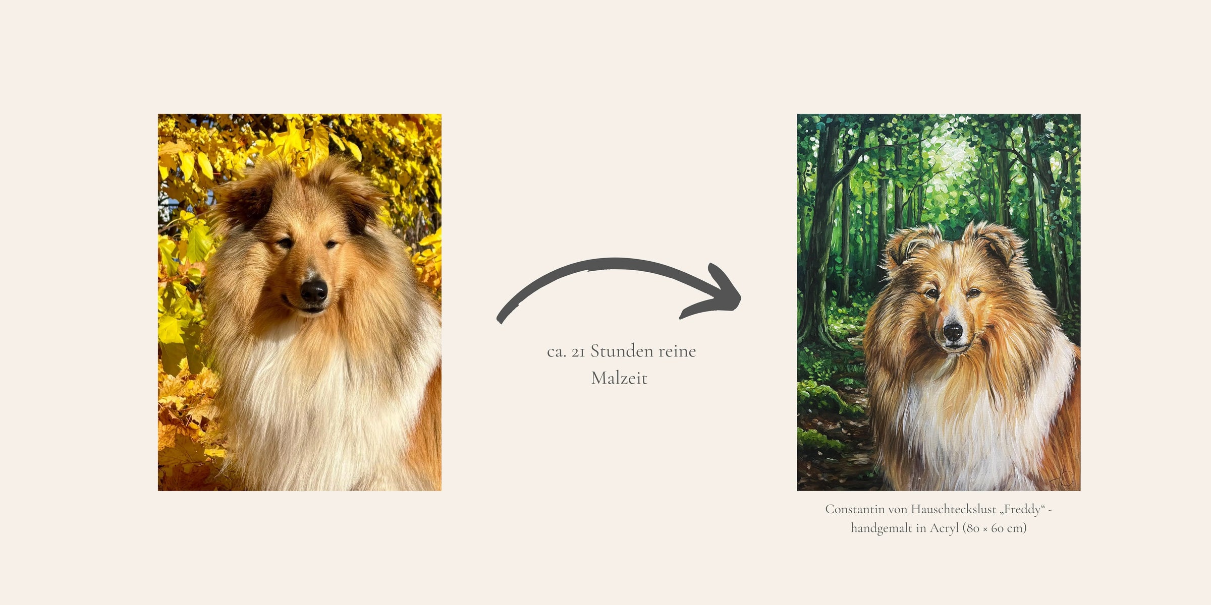 Hundeportrait auf Leinwand handgemalt nach Foto