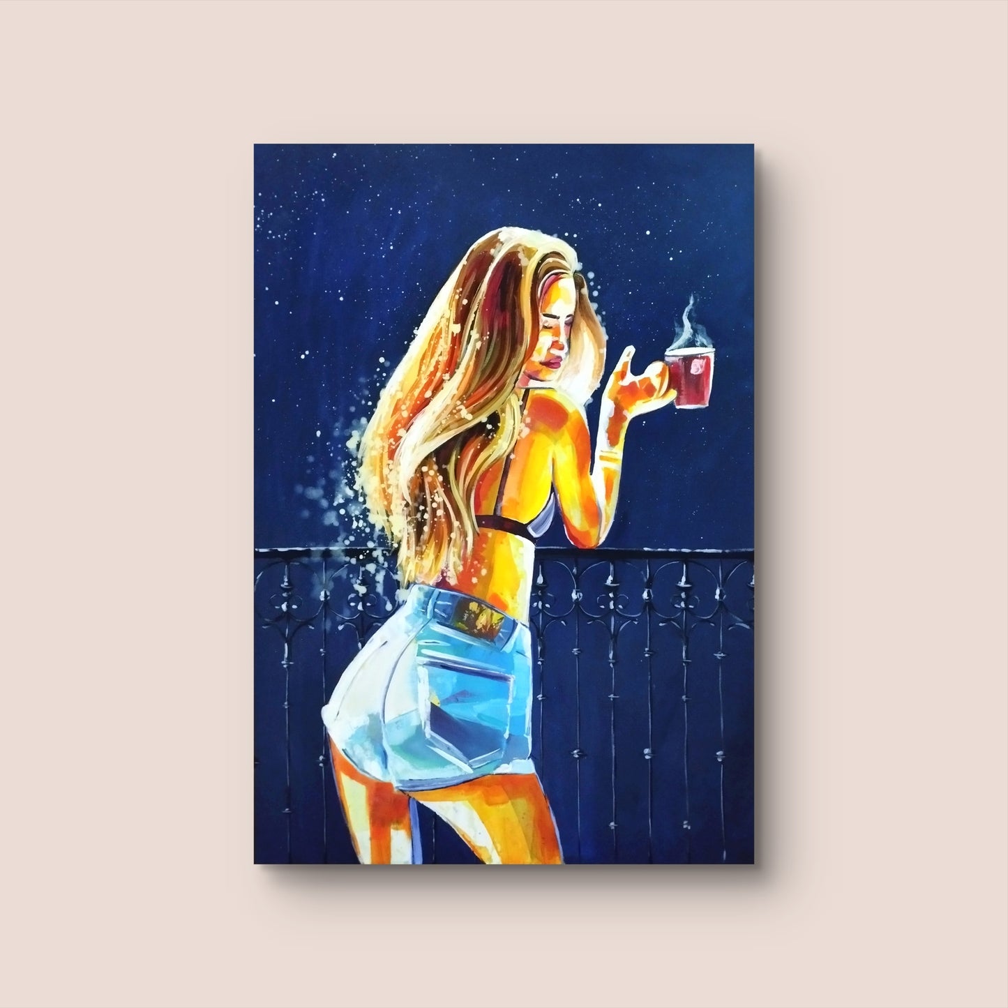Gemälde "Le Thé du Soir" 100 x 70 cm - Heinz