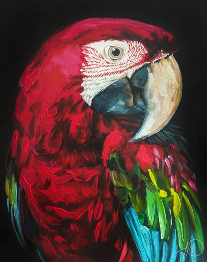 Gemälde Papagei – handgemaltes Original Acrylbild (40 x 50 cm)