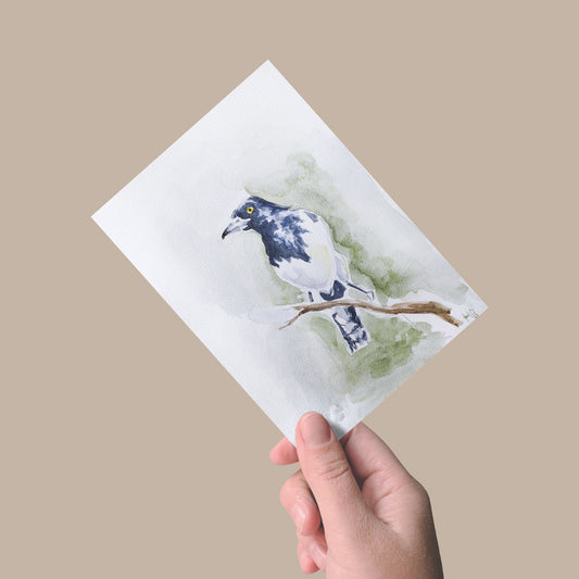 Heinz Grußkarte Handgemalte Grußkarte – „Elster" (Aquarell, DIN A5)