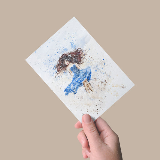 Heinz Grußkarte Handgemalte Grußkarte – „Tanzkind“ (Aquarell, DIN A5)