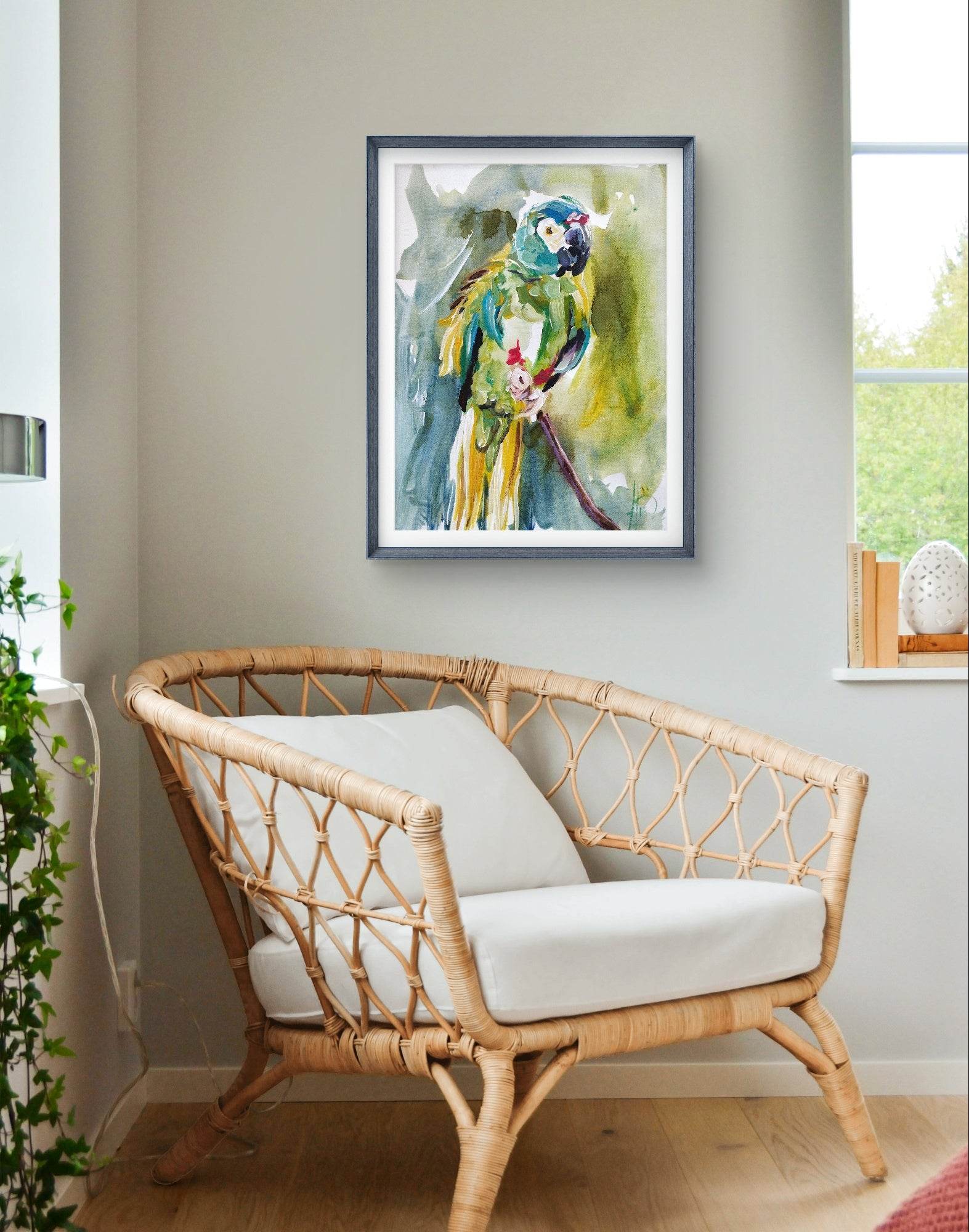 Aquarellbild Papagei (30 × 40 cm)