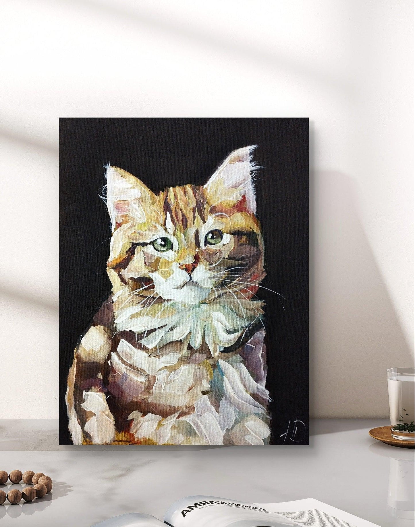Premium Gemälde 'Süße Katze' 30 x 40 cm - Heinz