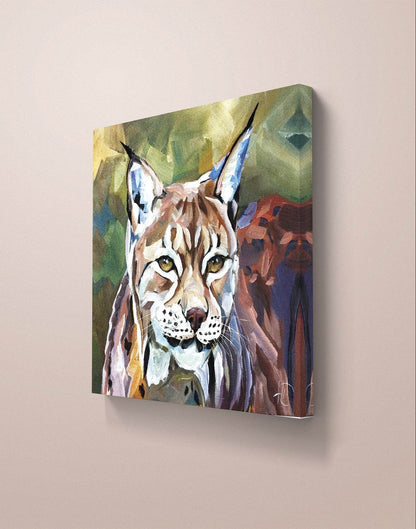 Gemälde Luchs – handgemaltes Original Acrylbild (40 x 40 cm)