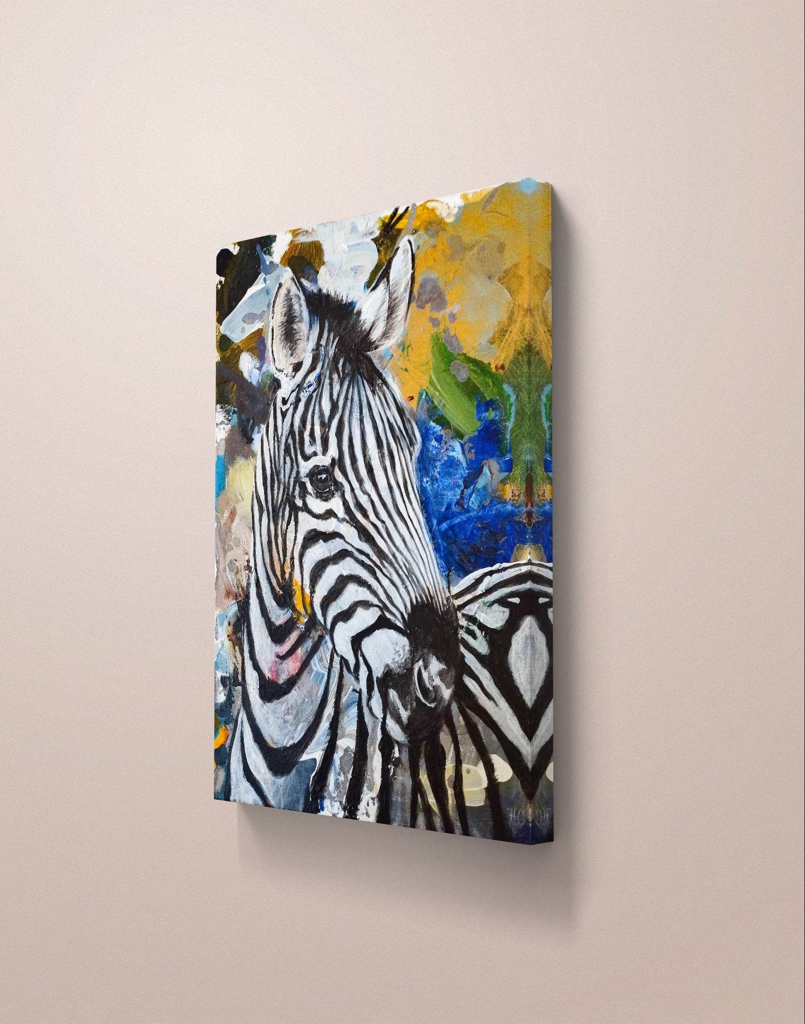 Wandbild Zebra Acryl auf Leinwand (30 x 40 cm) - H1Z Art – Zeitgenössische Kunst aus Leipzig