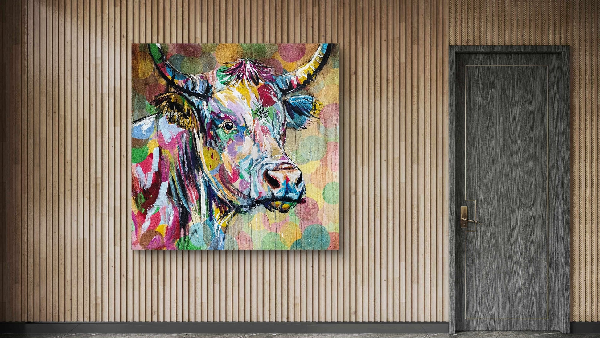 Heinz Acrylbild Acrylgemälde auf Leinwand - „Stille Weide – Seele in Braun und Gold“ 120 x 120 cm