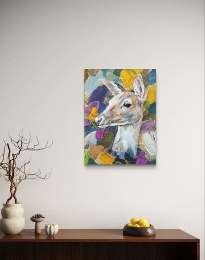 Painting Gentle Deer – hand-painted original acrylic painting (30 x 40 cm)