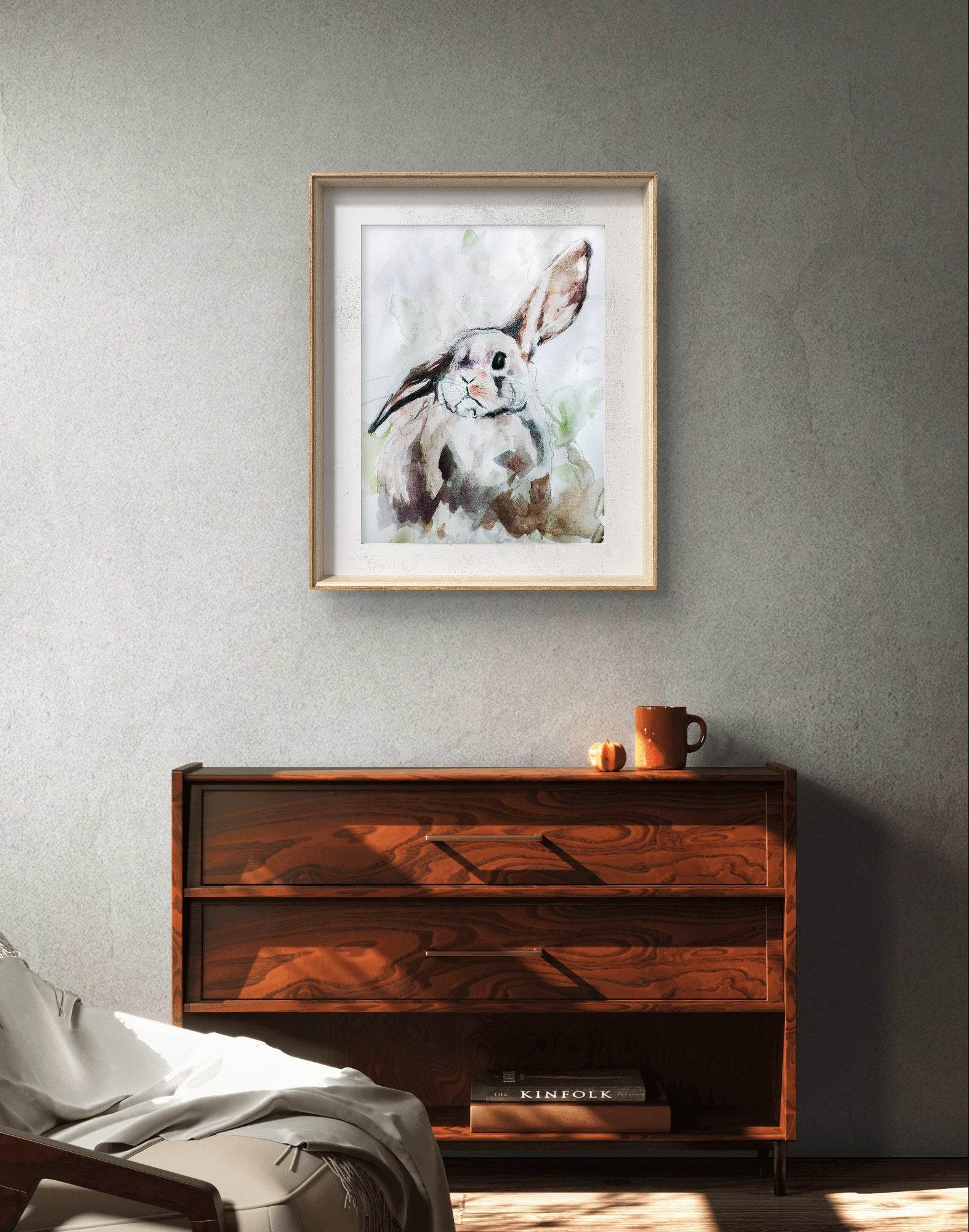 Aquarellbild Kaninchen (30 × 40 cm) - H1Z Art