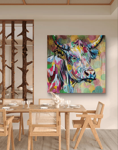 Heinz Acrylbild Acrylgemälde auf Leinwand - „Stille Weide – Seele in Braun und Gold“ 120 x 120 cm